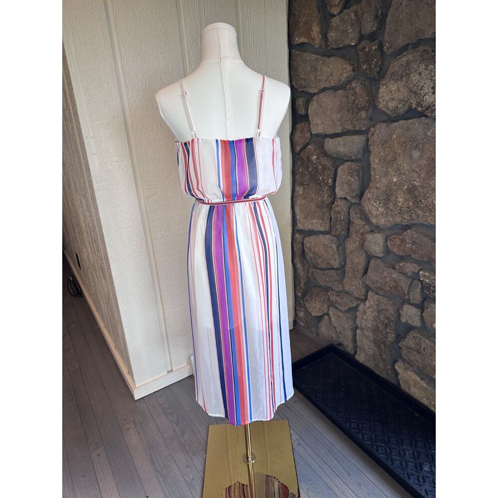 As U Wish Multi-Color Striped Spaghetti Strap Maxi Dress Size Small - Picture 2 of 5